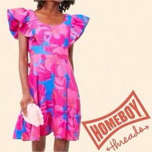 NWT Pink and Blue Kids Dress SIZE-XS